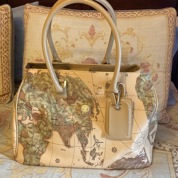 Pegasus world map design travel tote. Inside pockets and phone pocket.